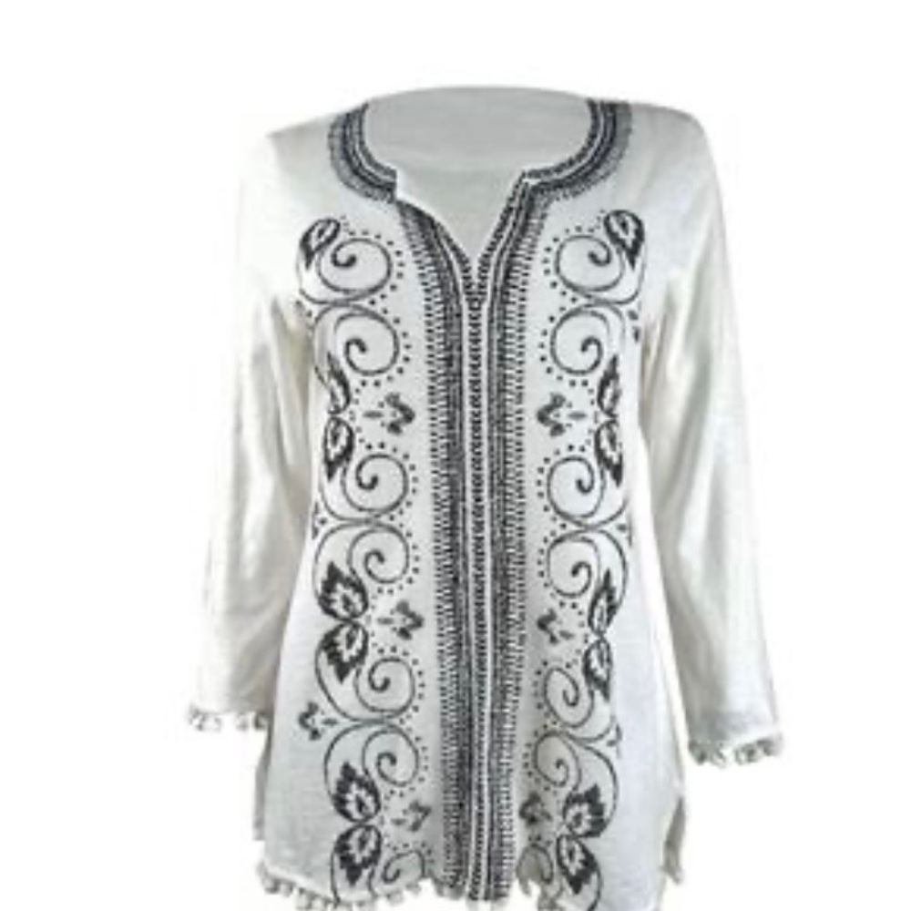 Charter Club Women's
Embroidered Pom-Pom Size Small